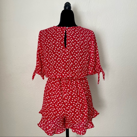 Floral Dolly Red Romper - Picture 3 of 6